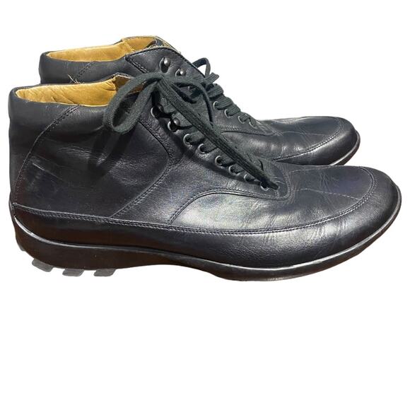 Ermenegildo Zegna Sport Luxury Black Genuine Leather Streetwear Boots men\'s 9 D main image 5